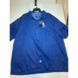 Nat Nast Mens Silk Cotton Button Down Shirt XXL Dusk Navy X8S04TN NWT